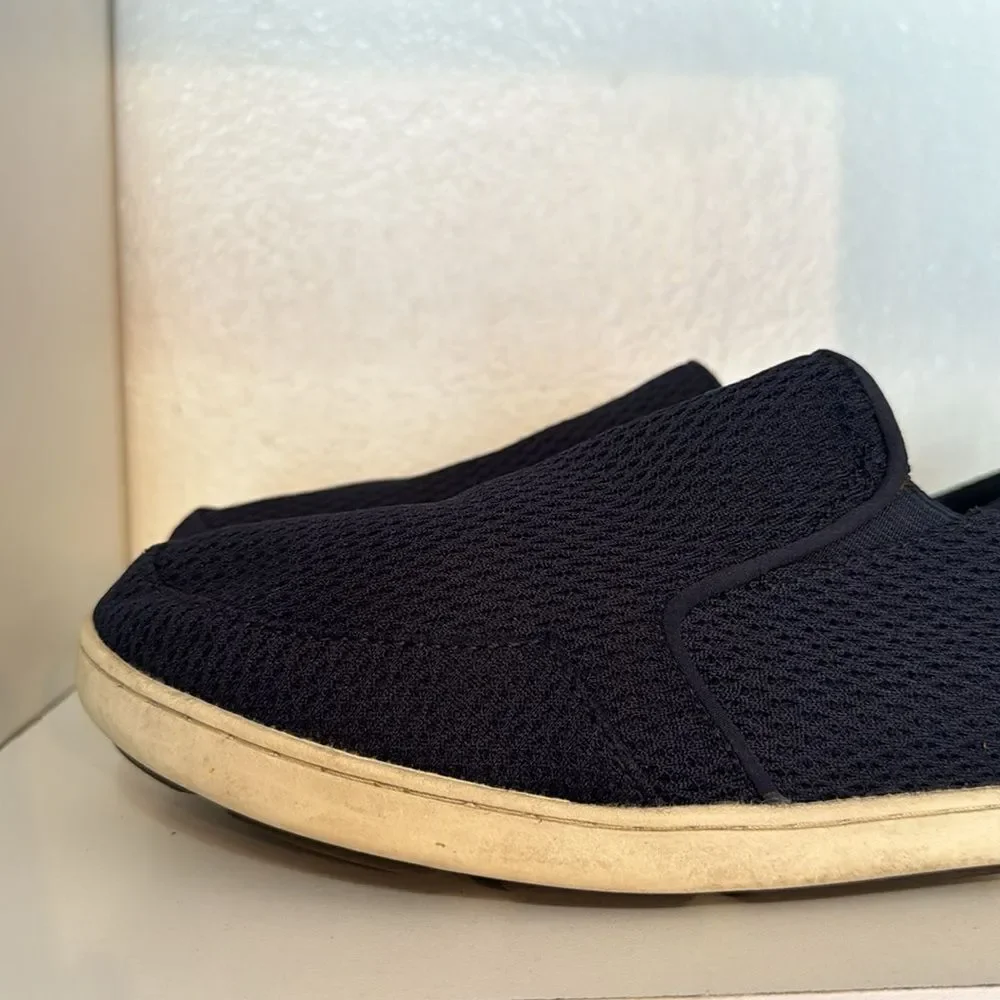 Olukai Nohea Mens Blue Comfort Mesh Slip On Loafer Boat Shoes